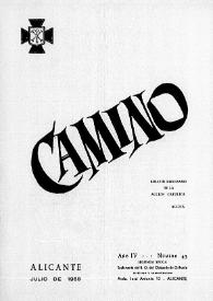 Camino: Boletín del Consejo Diocesano de los Hombres de Acción Católica. Núm. 43, julio de 1958 | Biblioteca Virtual Miguel de Cervantes