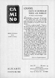 Camino: Boletín del Consejo Diocesano de los Hombres de Acción Católica. Núm. 44, agosto de 1958 | Biblioteca Virtual Miguel de Cervantes