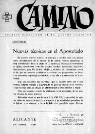 Camino: Boletín del Consejo Diocesano de los Hombres de Acción Católica. Núm. 46, octubre de 1958 | Biblioteca Virtual Miguel de Cervantes