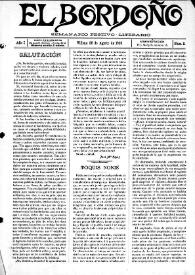 El Bordoño : Semanario Festivo-Literario. Núm. 11, 26 de agosto de 1906 | Biblioteca Virtual Miguel de Cervantes