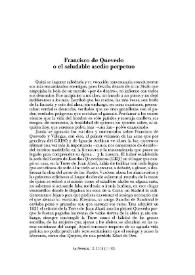 Francisco de Quevedo o el saludable asedio perpetuo / David Felipe Arranz y José Luis Rivas | Biblioteca Virtual Miguel de Cervantes