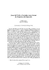 Juan del Valle y Caviedes como lector de Francisco de Quevedo / Pedro Lasarte | Biblioteca Virtual Miguel de Cervantes