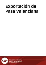 Exportación de Pasa Valenciana | Biblioteca Virtual Miguel de Cervantes