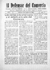 El Defensor del Comercio (Alicante). Núm. 7, 10 de agosto de 1927 | Biblioteca Virtual Miguel de Cervantes