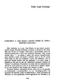 Casicarta a José María Amado sobre el poeta Dionisio Ridruejo / Pedro Laín Entralgo | Biblioteca Virtual Miguel de Cervantes