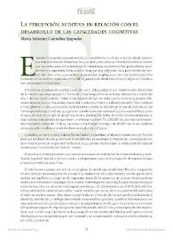 La percepción auditiva en relación con el desarrollo de las capacidades cognitivas / María Soledad Cabrelles Sagredo | Biblioteca Virtual Miguel de Cervantes