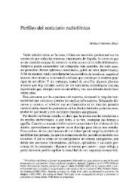 Perfiles del noticiario radiofónico / Manuel Antonio Rico | Biblioteca Virtual Miguel de Cervantes