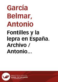 El catálogo del archivo histórico de Fontilles / Antonio García Belmar | Biblioteca Virtual Miguel de Cervantes