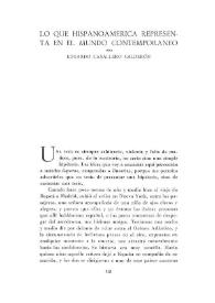 Lo que Hispanoamerica representa en el mundo contemporáneo / por Eduardo Caballero Calderón | Biblioteca Virtual Miguel de Cervantes