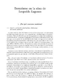 Esoterismo en la obra de Leopoldo Lugones / Enrique Marini Palmieri | Biblioteca Virtual Miguel de Cervantes