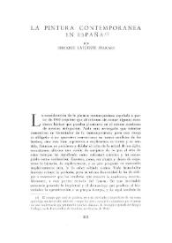 La pintura contemporánea en España / por Enrique Lafuente Ferrari | Biblioteca Virtual Miguel de Cervantes