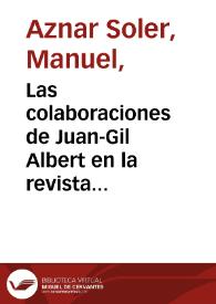 Las colaboraciones de Juan-Gil Albert en la revista "Correo literario" de Buenos Aires / Manuel Aznar Soler | Biblioteca Virtual Miguel de Cervantes