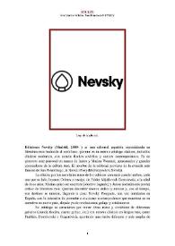 Ediciones Nevsky (Madrid, 2009-  ) [Semblanza] / Eva Martín Villalba | Biblioteca Virtual Miguel de Cervantes