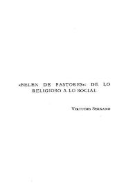 "Belén de pastores": de lo religioso a lo social / Virtudes Serrano | Biblioteca Virtual Miguel de Cervantes