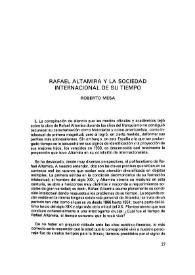 Rafael Altamira y la Sociedad Internacional de su tiempo / Roberto Mesa | Biblioteca Virtual Miguel de Cervantes