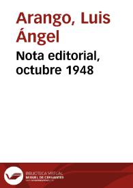 Nota editorial, octubre 1948 | Biblioteca Virtual Miguel de Cervantes