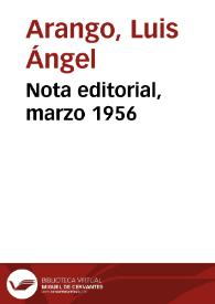 Nota editorial, marzo 1956 | Biblioteca Virtual Miguel de Cervantes