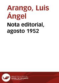 Nota editorial, agosto 1952 | Biblioteca Virtual Miguel de Cervantes