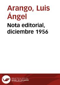 Nota editorial, diciembre 1956 | Biblioteca Virtual Miguel de Cervantes