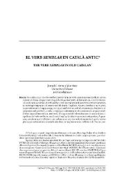 El verb "semblar" en català antic / Jordi M. Antolí Martínez | Biblioteca Virtual Miguel de Cervantes