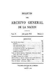 Boletín del Archivo General de la Nación (México). Tomo IV, núm. 4, julio-agosto 1933 | Biblioteca Virtual Miguel de Cervantes