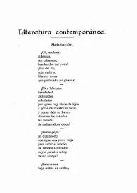 Literatura contemporánea. Salutación. El buen amigo. Años de luto. Bienvenida / Luis Barreda | Biblioteca Virtual Miguel de Cervantes