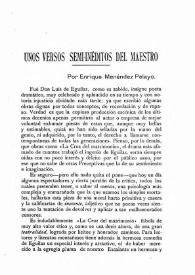 Unos versos semi-inéditos del maestro / por Enrique Menéndez Pelayo | Biblioteca Virtual Miguel de Cervantes