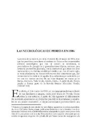 Las necrológicas de Pereda en 1906 / Raquel Gutiérrez Sebastián | Biblioteca Virtual Miguel de Cervantes
