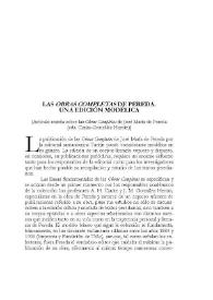 Las "Obras completas" de J. Mª. de Pereda: una edición modélica / Enrique Rubio Cremades | Biblioteca Virtual Miguel de Cervantes
