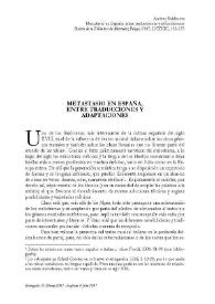 Metastasio en España, entre traducciones y adaptaciones / Andrea Baldissera | Biblioteca Virtual Miguel de Cervantes