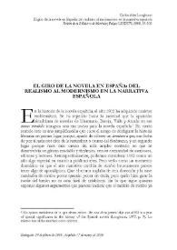 El giro de la novela en España: del realismo al modernismo en la narrativa española / Carlos Álex Longhurst | Biblioteca Virtual Miguel de Cervantes