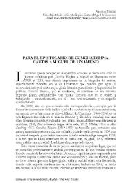 Para el epistolario de Concha Espina. Cartas a Miguel de Unamuno / Francisco Trinidad | Biblioteca Virtual Miguel de Cervantes