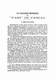 Los precedentes musulmanes del «Pari» de Pascal / Miguel Asín Palacios | Biblioteca Virtual Miguel de Cervantes