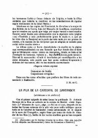 La pila de la Catedral de Santander (Apostillas a un artículo) / Tomás Maza Solano | Biblioteca Virtual Miguel de Cervantes