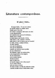 Literatura contemporánea. El piano triste / Casimiro Cienfuegos | Biblioteca Virtual Miguel de Cervantes