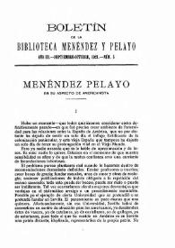 Menéndez Pelayo en su aspecto de americanista / Carlos Pereyra | Biblioteca Virtual Miguel de Cervantes