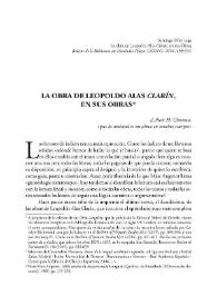 La obra de Leopoldo Alas "Clarín", en sus obras / Santiago Díaz Lage | Biblioteca Virtual Miguel de Cervantes