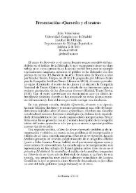 La Perinola : revista de investigación quevediana. Número 17 (2013). Presentación: "Quevedo y el teatro"  / Julio Vélez Sainz | Biblioteca Virtual Miguel de Cervantes