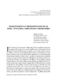 Independencia y Romanticismo en el Perú: tentativa,
impostura y derrotero / Eva María Valero Juan | Biblioteca Virtual Miguel de Cervantes