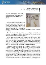 Foucault, Michel (1998). "Historia de la sexualidad" (tres volúmenes), Siglo veintiuno de España editores, s.a. Madrid | Biblioteca Virtual Miguel de Cervantes