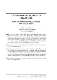 Apunts sobre exili, llengua i traducció / Montserrat Bacardí | Biblioteca Virtual Miguel de Cervantes