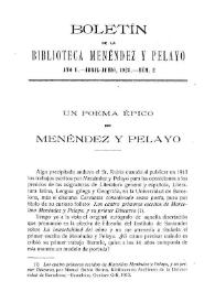 Un poema épico de Menéndez y Pelayo / Miguel Artigas y Ferrando | Biblioteca Virtual Miguel de Cervantes