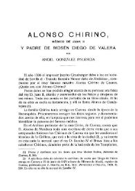 Alonso Chirino, médico de Juan II y padre de Mosén Diego de Valera / por Ángel González Palencia | Biblioteca Virtual Miguel de Cervantes
