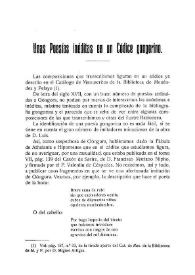 Unas poesías inéditas en un Códice gongorino / Ignacio Aguilera | Biblioteca Virtual Miguel de Cervantes