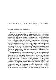 Un avance a la etnogenia cántabra / Luis de Hoyos Sáinz | Biblioteca Virtual Miguel de Cervantes