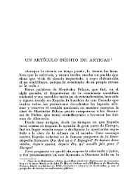 Un artículo inédito de Artigas / Miguel Artigas y Ferrando | Biblioteca Virtual Miguel de Cervantes