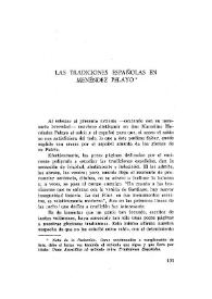 Las tradiciones españolas en Menéndez Pelayo / Julián Cantera y Orive | Biblioteca Virtual Miguel de Cervantes