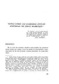 Notas sobre las llamadas "Coplas póstumas" de Jorge Manrique / Francisco Caravaca | Biblioteca Virtual Miguel de Cervantes