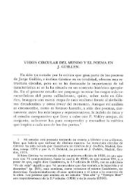 Visión circular del mundo y el poema en J. Guillén / Máximo González Marcos | Biblioteca Virtual Miguel de Cervantes