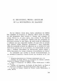 El Krausismo, piedra angular de la novelística de Galdós / Eamonn Rodgers | Biblioteca Virtual Miguel de Cervantes
